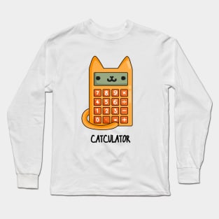 Cat-culator Funny Cat Calculator Puns Long Sleeve T-Shirt